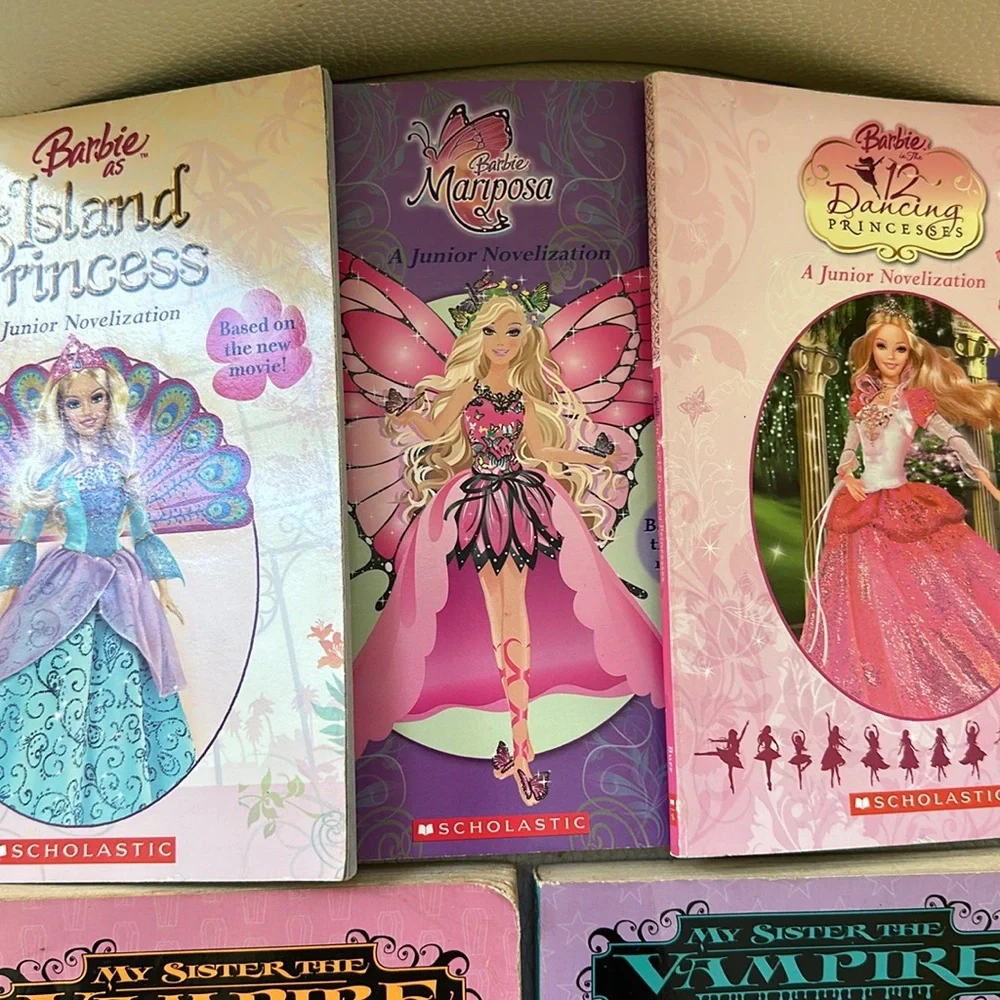 7-Book Bundle for the WHOLE Family - Barbie, Mariposa, Island Princess, Vampire